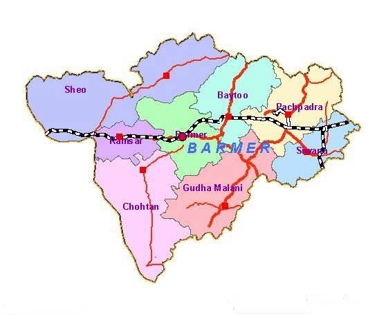 Map Of Barmer District Rajasthan Barmer Map - Rajasthan Direct