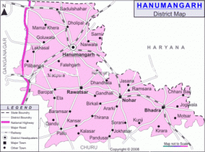 Hanumangarh District Road Map
