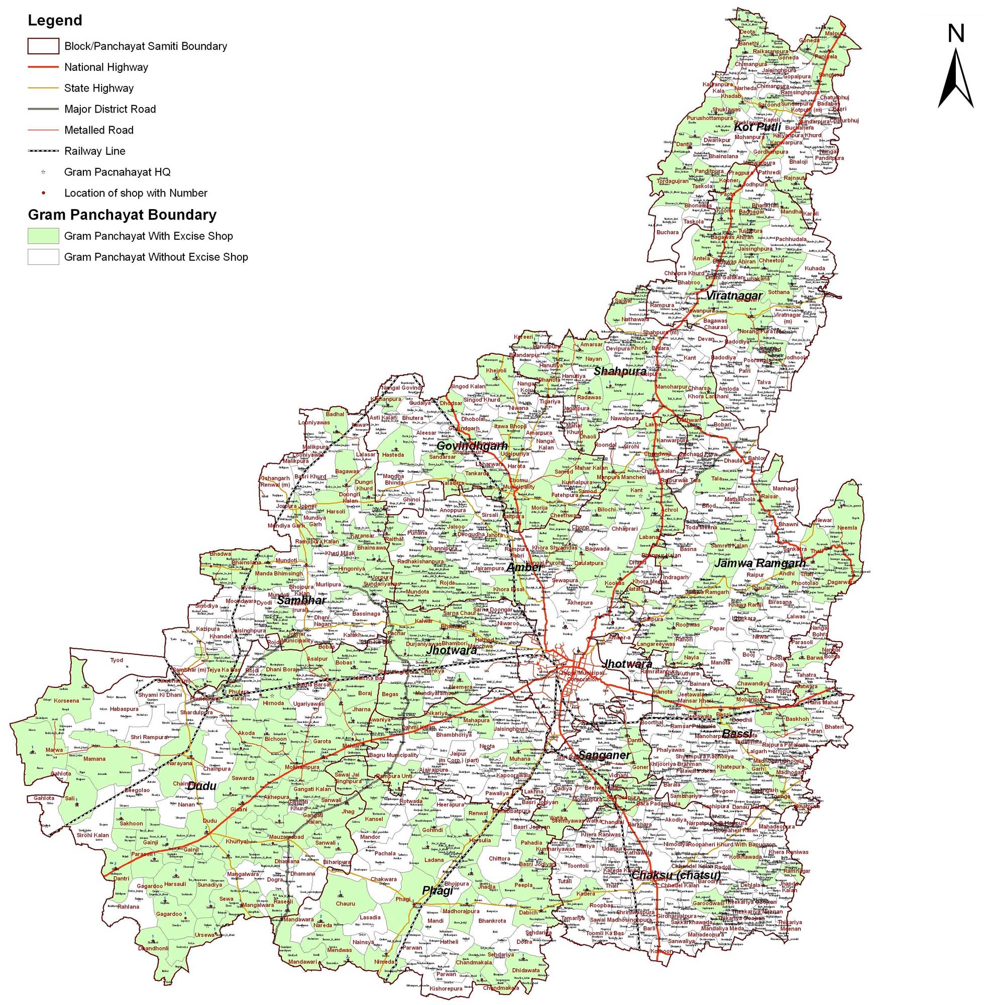 jaipur district road map