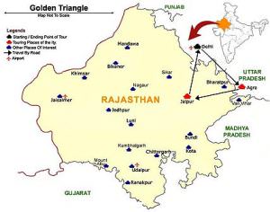 India golden triangle map